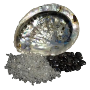 Abalone schelp XXL set met oplaad- en ontlaad steentjes